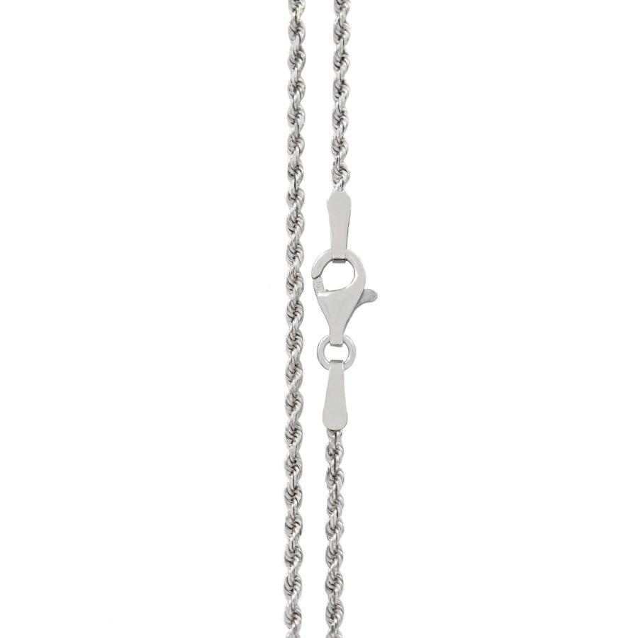 14" 1.5mm Rope Chain in White Gold