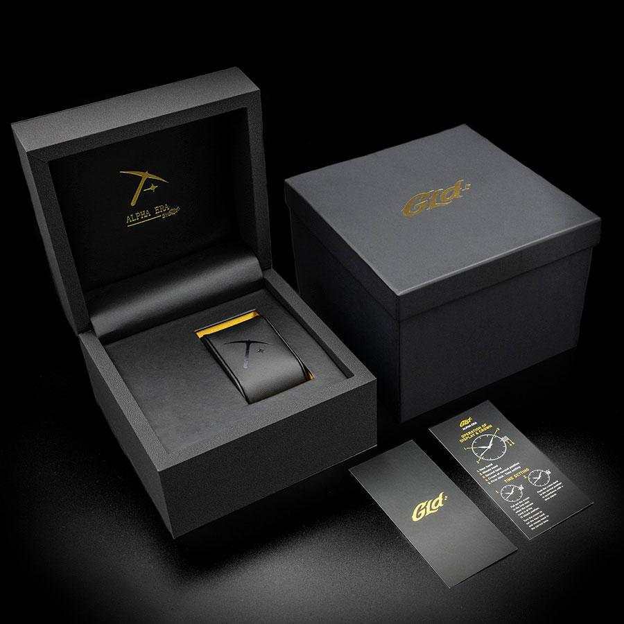 42MM Iced Alpha Era® Luminous Skeleton Gold w/ Rubber Strap