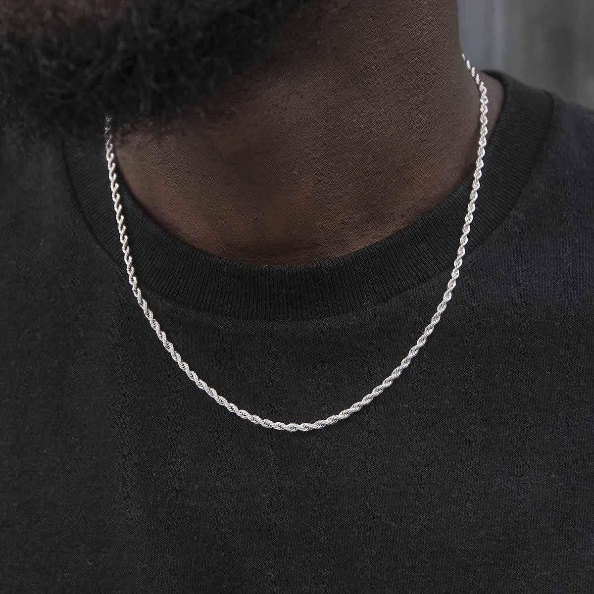 2mm Rope Chain in White Gold