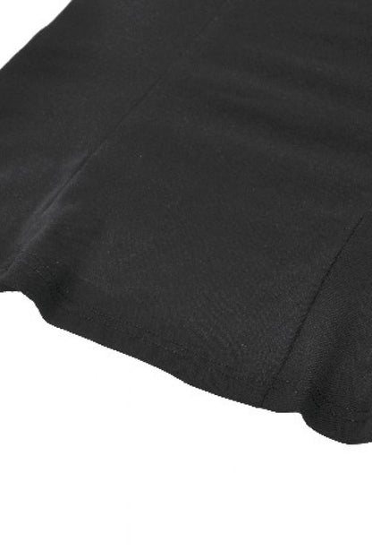 Black Mesh Spliced Long Sleeves Buckled Strap Eyelet Women's Punk Top