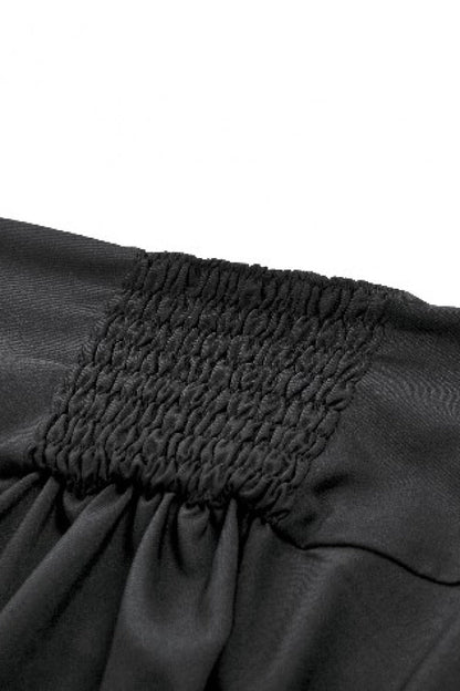 Black High Waisted Floral Printed Lace Mesh Women's Gothic Elegant Long Skirt