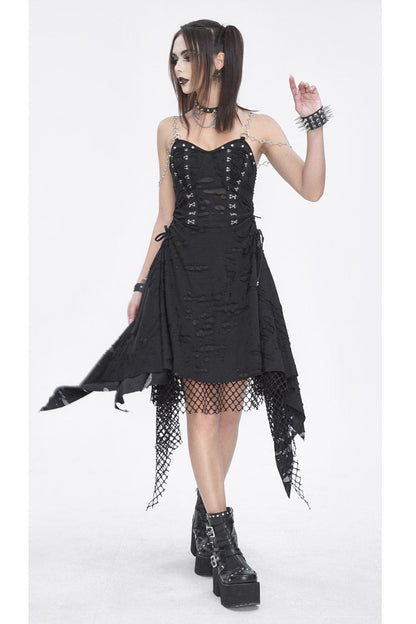 Black Lace Ripped Women's Gothic Jsk Dress