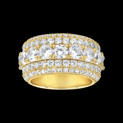 10k Solid Gold 5 Layer Band Ring-VS Diamonds