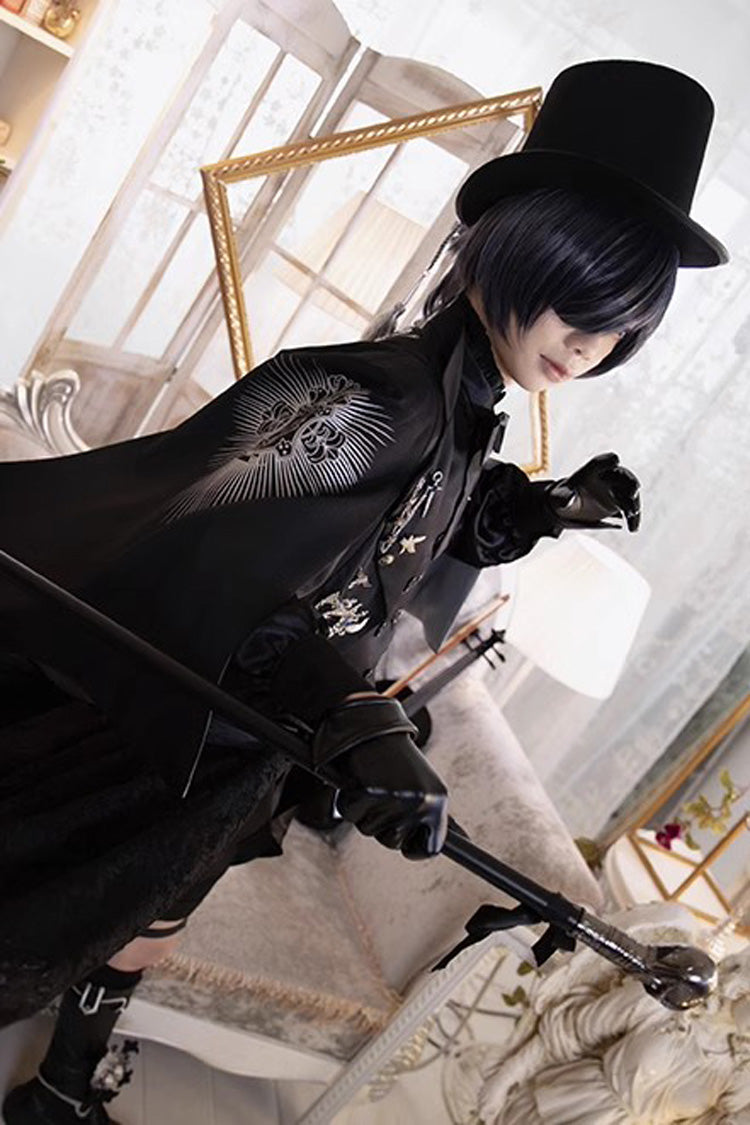 Black Deacon Metal Decoration Gothic Ouji Lolita Set