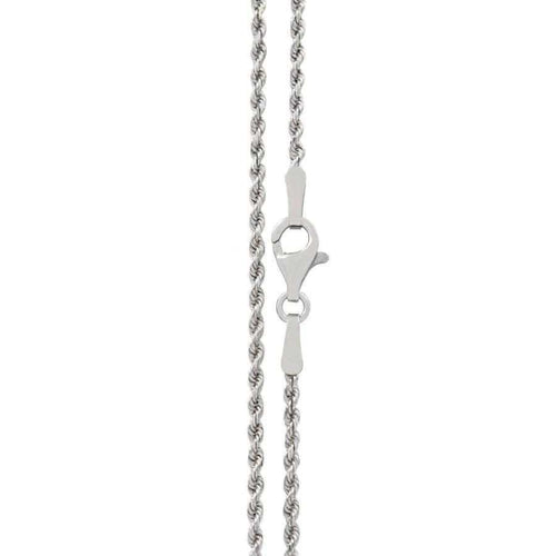 14" 1.5mm Rope Chain in White Gold