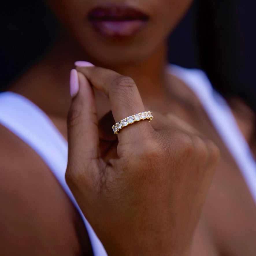 14k Solid Gold 4mm Single Layer Diamond Band Ring-VS Diamonds