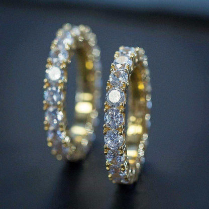 14k Solid Gold 4mm Single Layer Diamond Band Ring-VS Diamonds