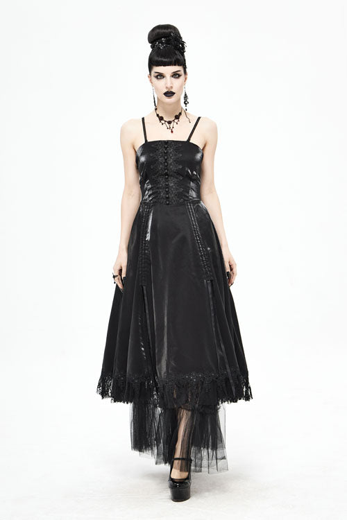 Black Gothic Tube Top Layered Womens Dress