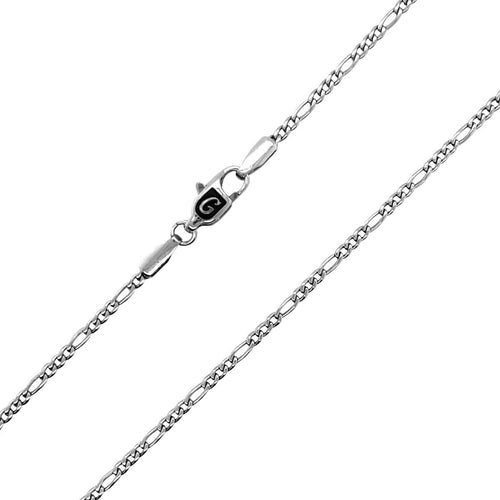 2mm Figaro Chain in White Gold