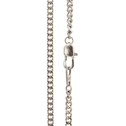 18" Micro Cuban in White Gold