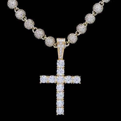 18k Vermeil Diamond Cross