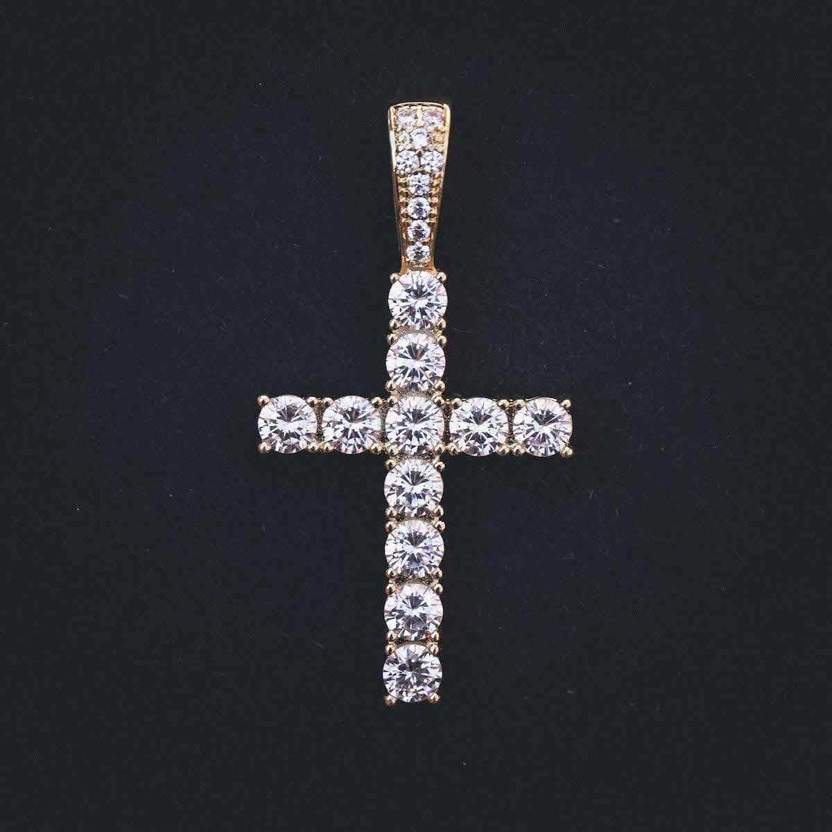 18k Vermeil Diamond Cross