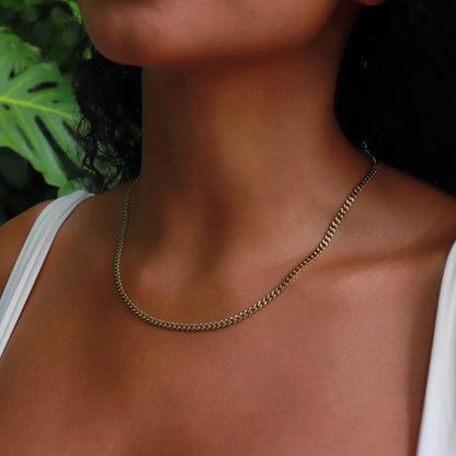 18k Vermeil Micro Cuban in Yellow Gold