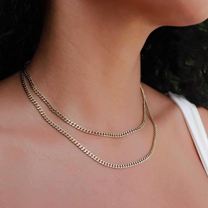 18k Vermeil Micro Cuban in Yellow Gold