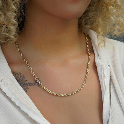 18k Vermeil Rope Necklace - 4mm