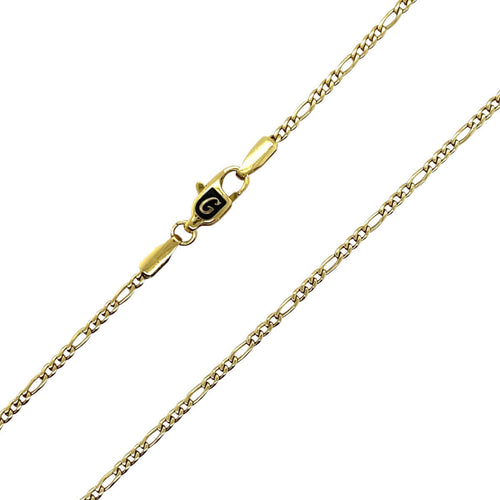 2mm Figaro Chain in Yellow Gold