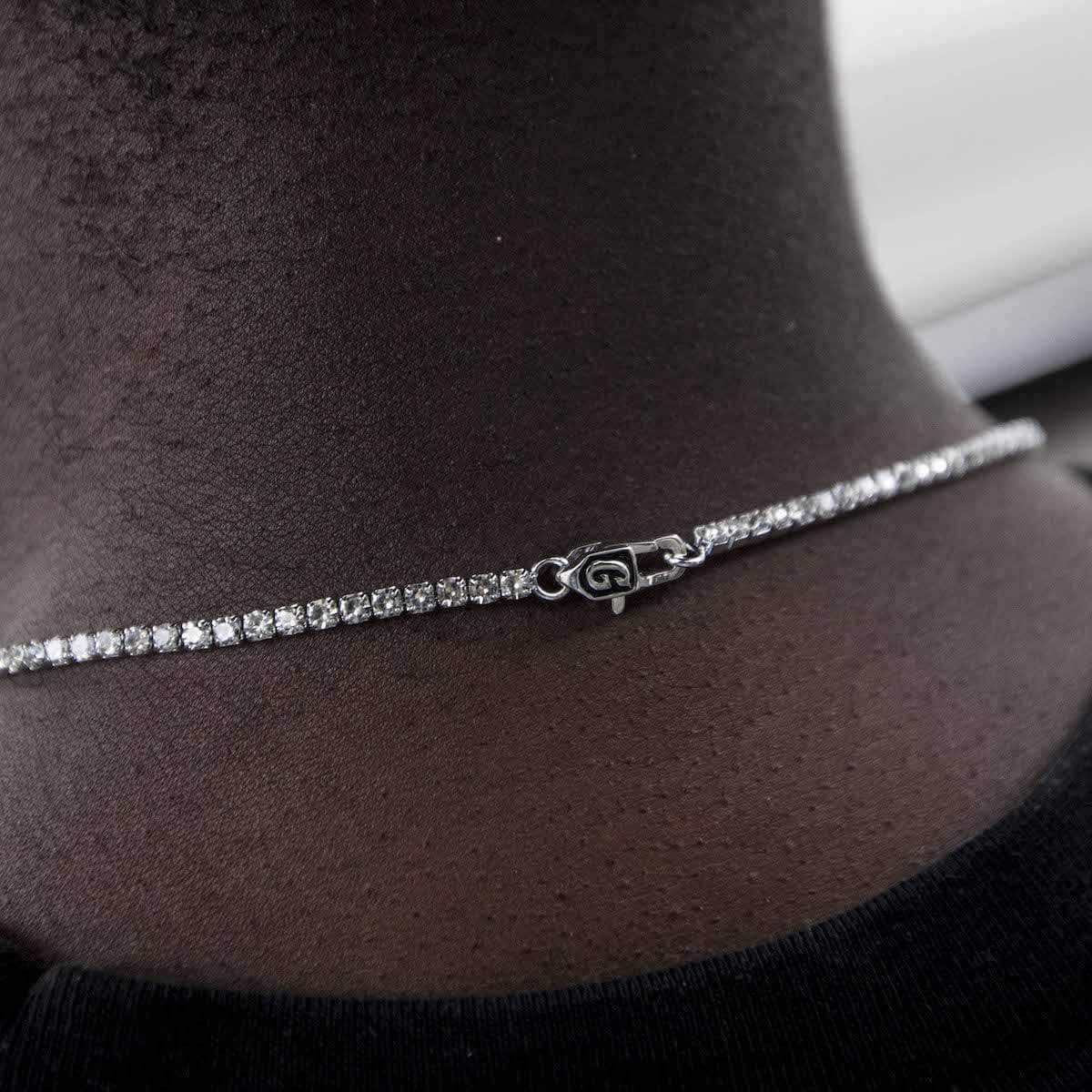 20" Micro Tennis Necklace in White Gold