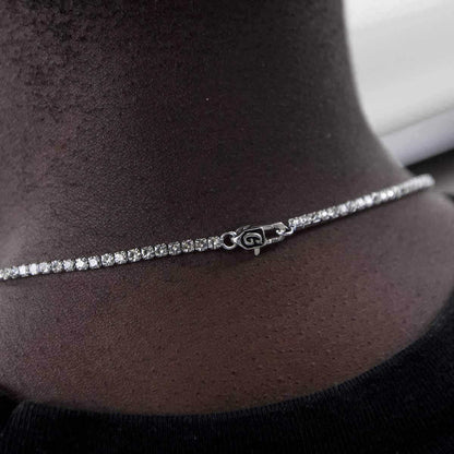 20" Micro Tennis Necklace in White Gold