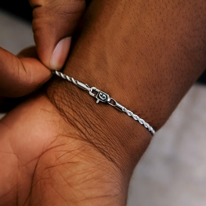 70% OFF Rope Bracelet in White Gold- 2mm