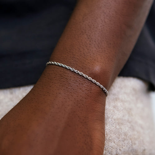 70% OFF Rope Bracelet in White Gold- 2mm