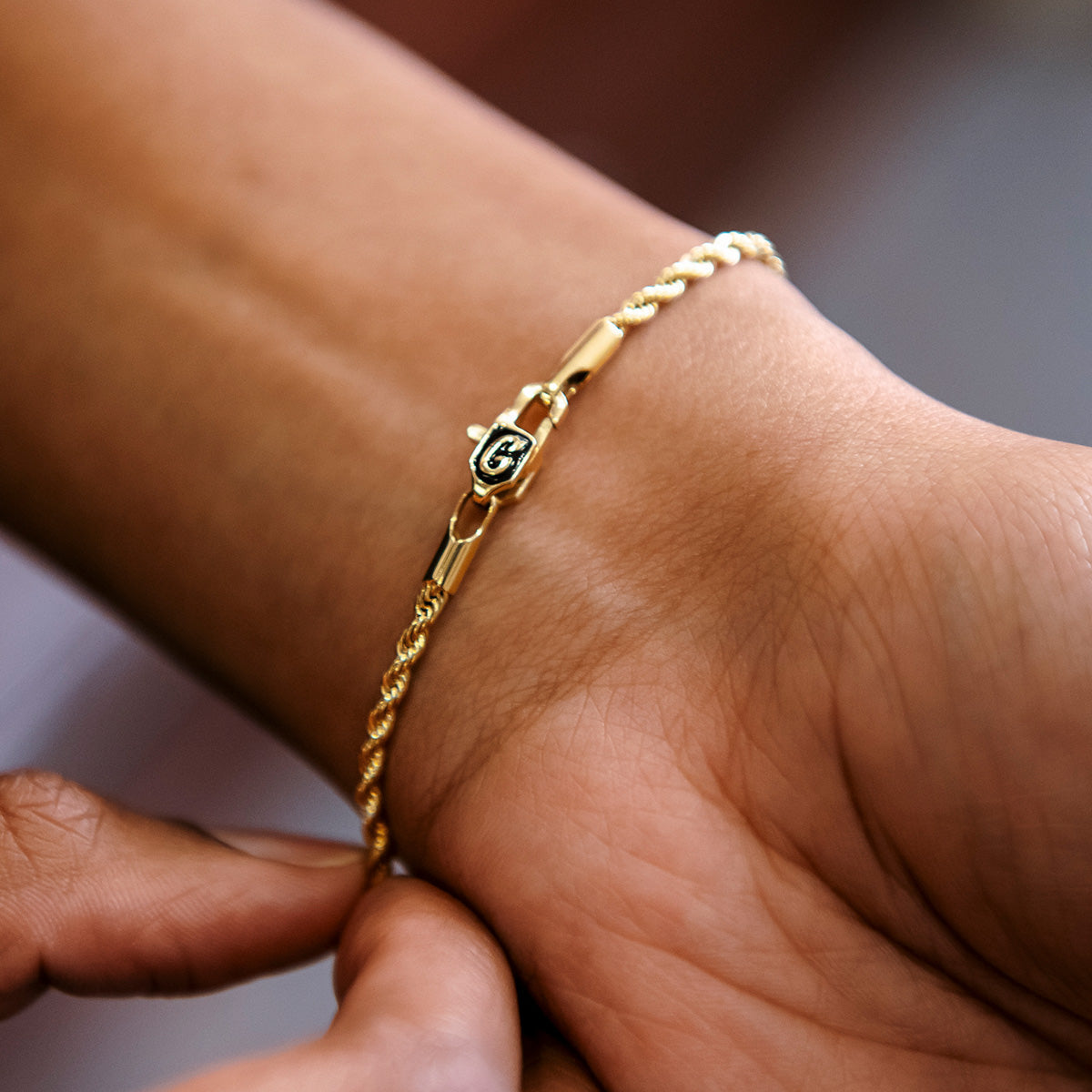 2mm Rope Necklace + Bracelet + 5mm Round Cut Stud Earring Bundle in Yellow Gold