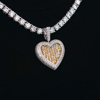 Canary Diamond Baguette Heart Pendant