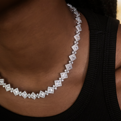 Cloister Link Necklace in White Gold - 10mm