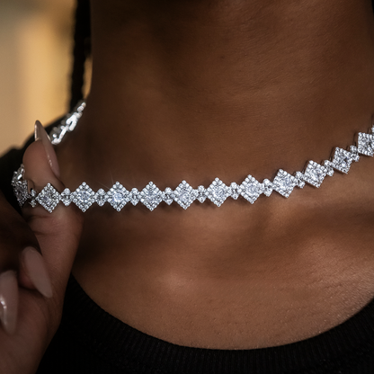 Cloister Link Necklace in White Gold - 10mm