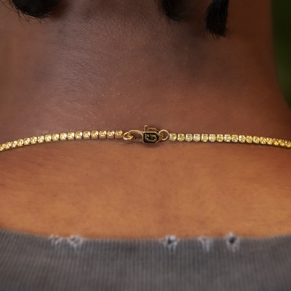 Canary Micro Tennis Chain + Bracelet Bundle in Yellow Gold