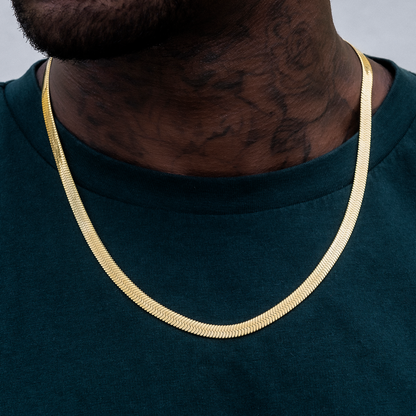 4mm + 6mm Herringbone Chain Bundle in Yellow Gold