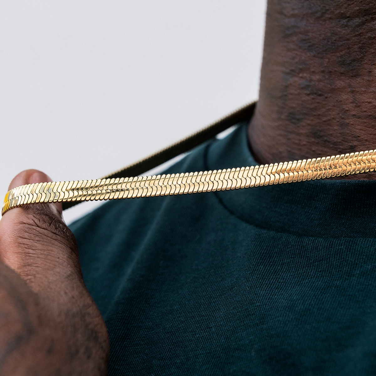 4mm + 6mm Herringbone Chain Bundle in Yellow Gold