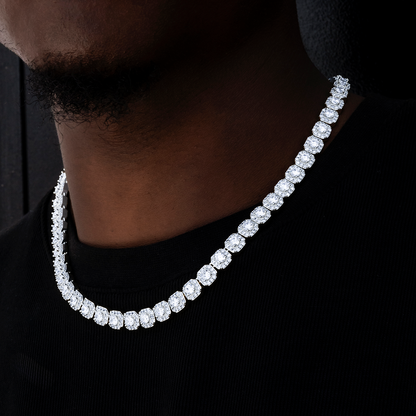 8.5MM Diamond Prong Cuban Necklace - Yellow Gold