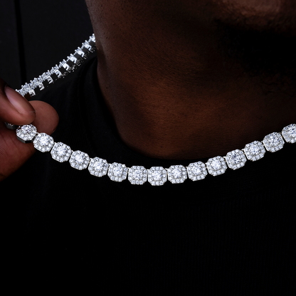 8.5MM Diamond Prong Cuban Necklace - Yellow Gold