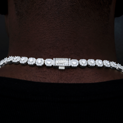 8.5MM Diamond Prong Cuban Necklace - Yellow Gold