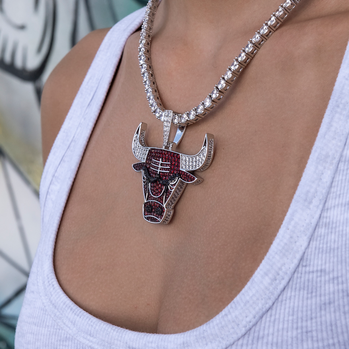 Chicago Bulls Official NBA Large Logo Pendant