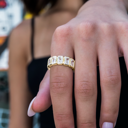 Baguette Bezel Ring in Yellow Gold Vermeil