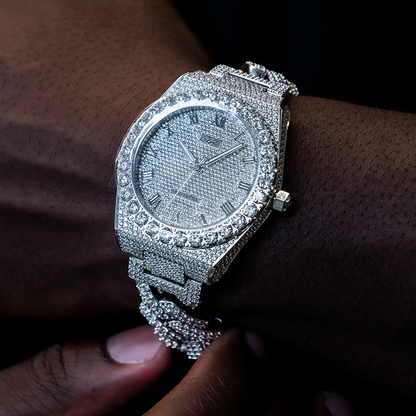 42MM Fully Iced Alpha Era® w/Diamond Prong Link Band