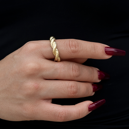 6MM Rope Ring in Yellow Gold