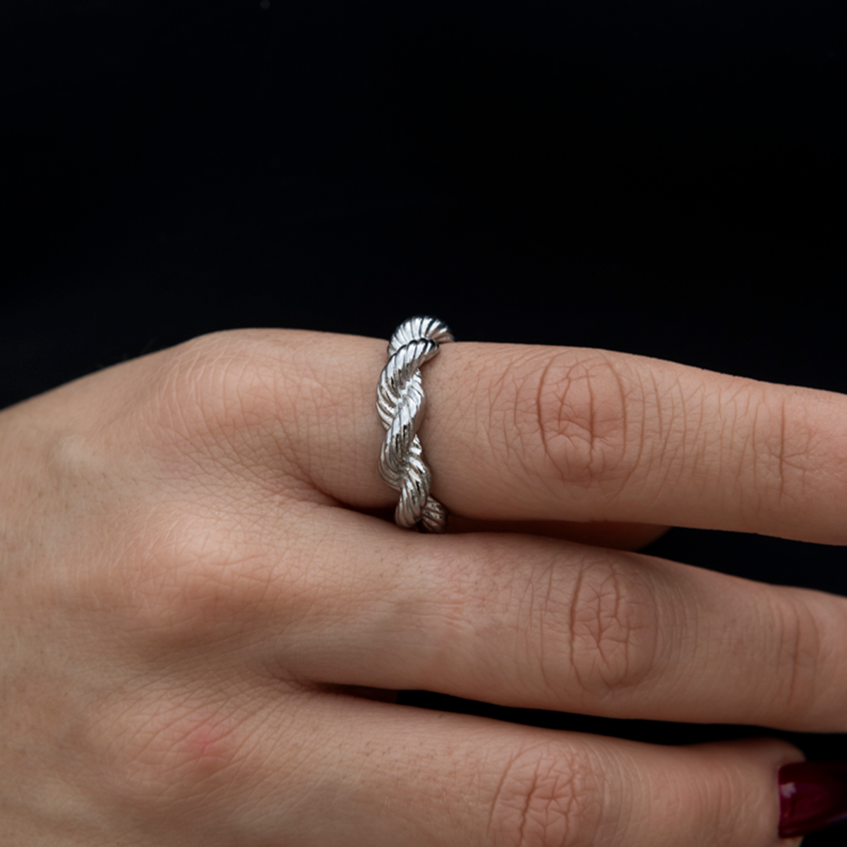 6MM Rope Ring in White Gold
