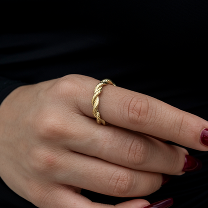 4MM Rope Ring in Yellow Gold