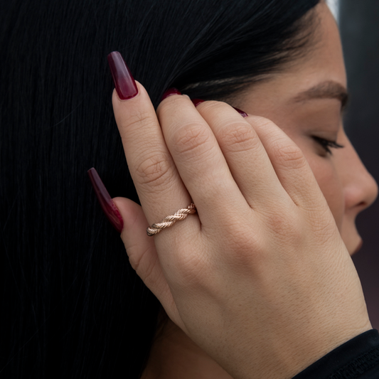 4MM Rope Ring in Rose Gold