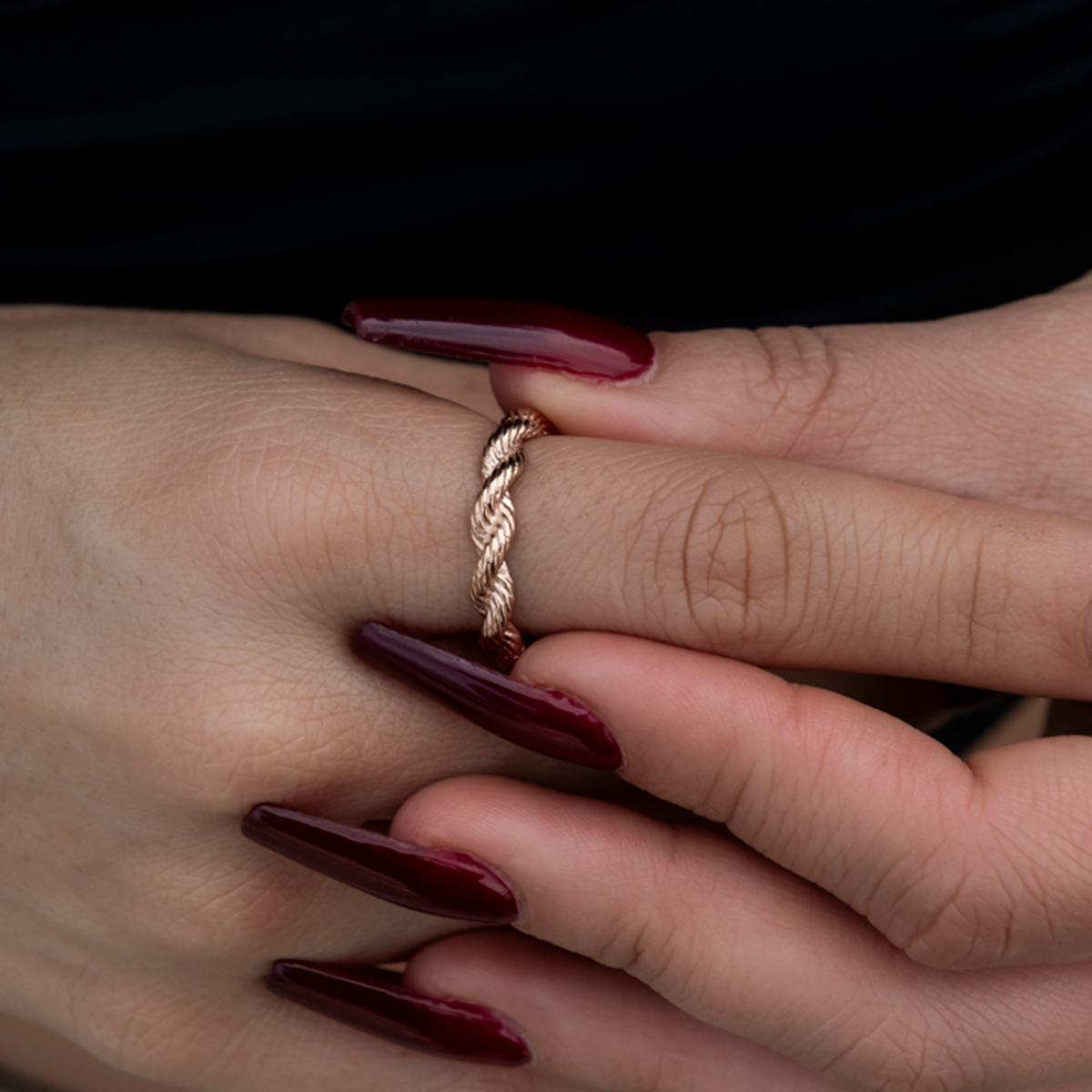 4MM Rope Ring in Rose Gold