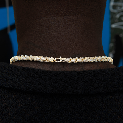 6mm Diamond Pave Snake Link Chain + Pendant Bundle in Yellow Gold