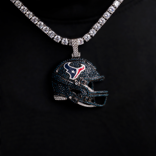 2025 Houston Texans Team Helmet Pendant - White Gold