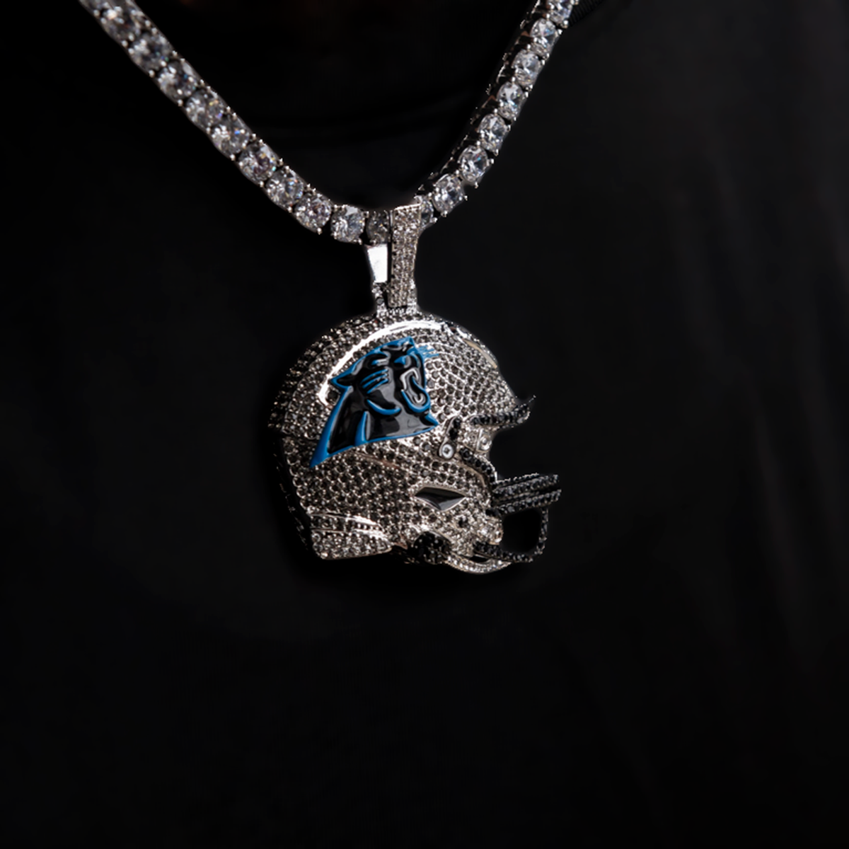 2025 Carolina Panthers Team Helmet Pendant - White Gold