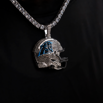 2025 Carolina Panthers Team Helmet Pendant - White Gold