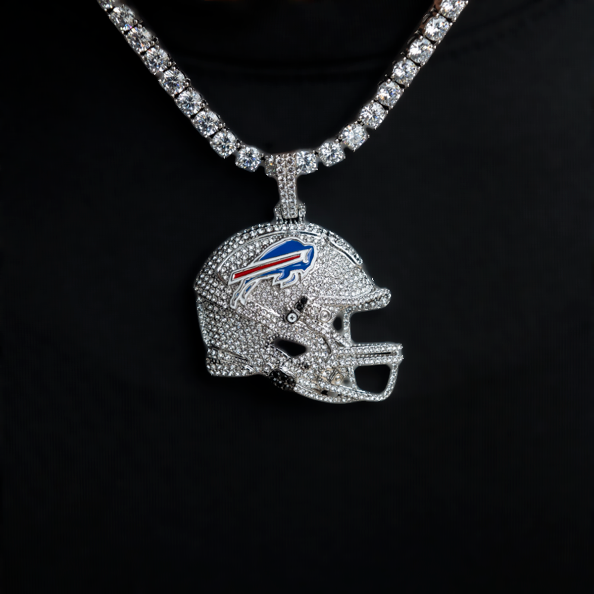 2025 Buffalo Bills Team Helmet Pendant - White Gold