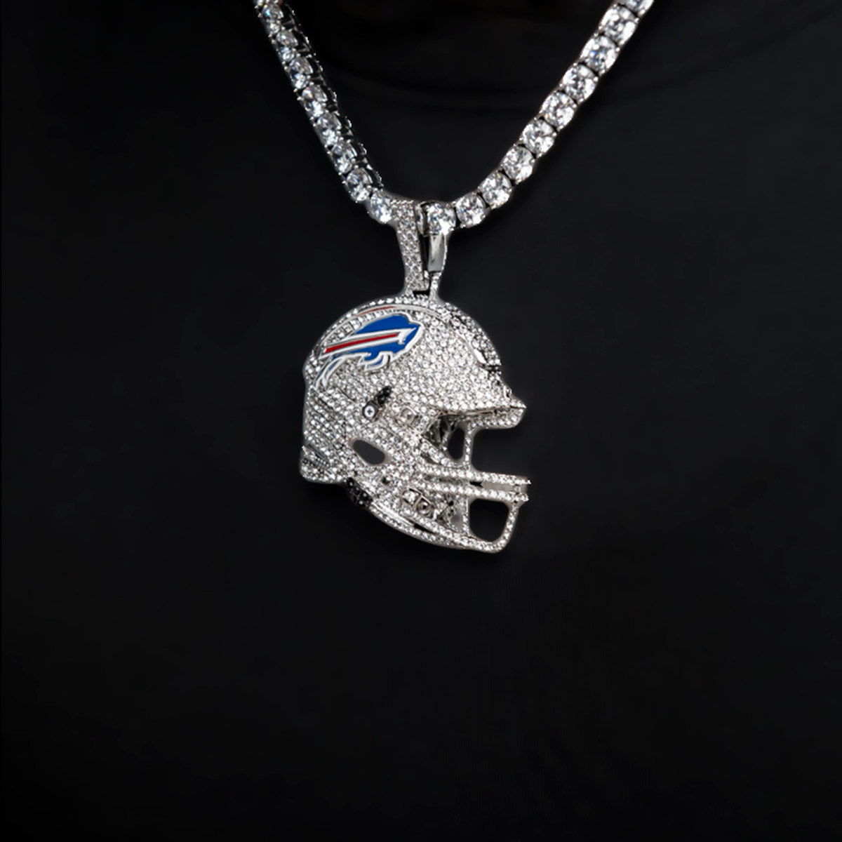 2025 Buffalo Bills Team Helmet Pendant - White Gold