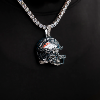 2025 Denver Broncos Team Helmet Pendant - White Gold