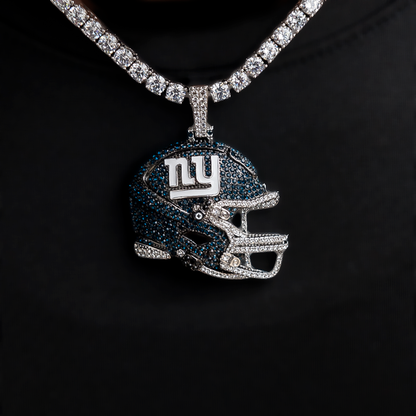 2025 New York Giants Team Helmet Pendant - White Gold